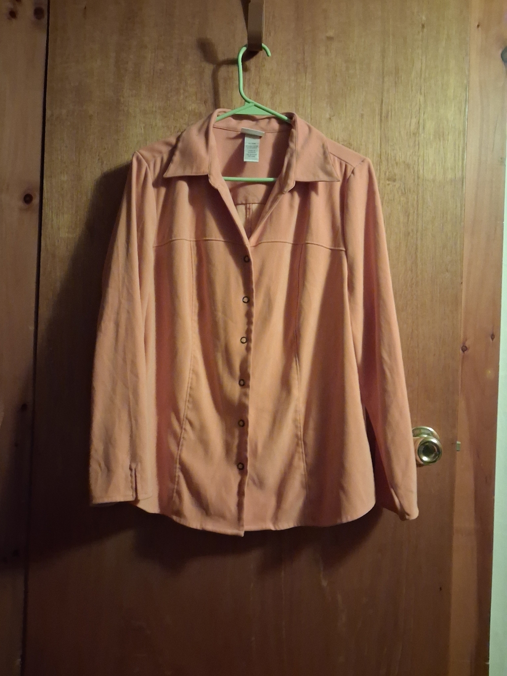 Peach Button-Front Women's Lightl Jacket